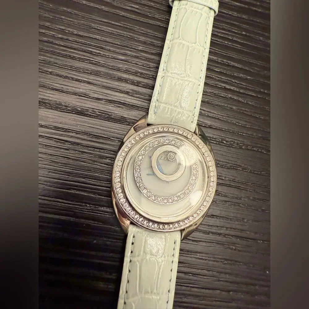 NWOT Lure Light Blue Silver Rhinestones Circles Wristwatch Women’s Watch